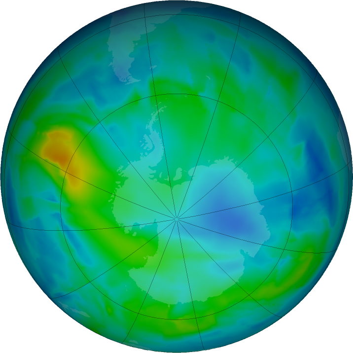 Antarctic ozone map for 12 May 2011